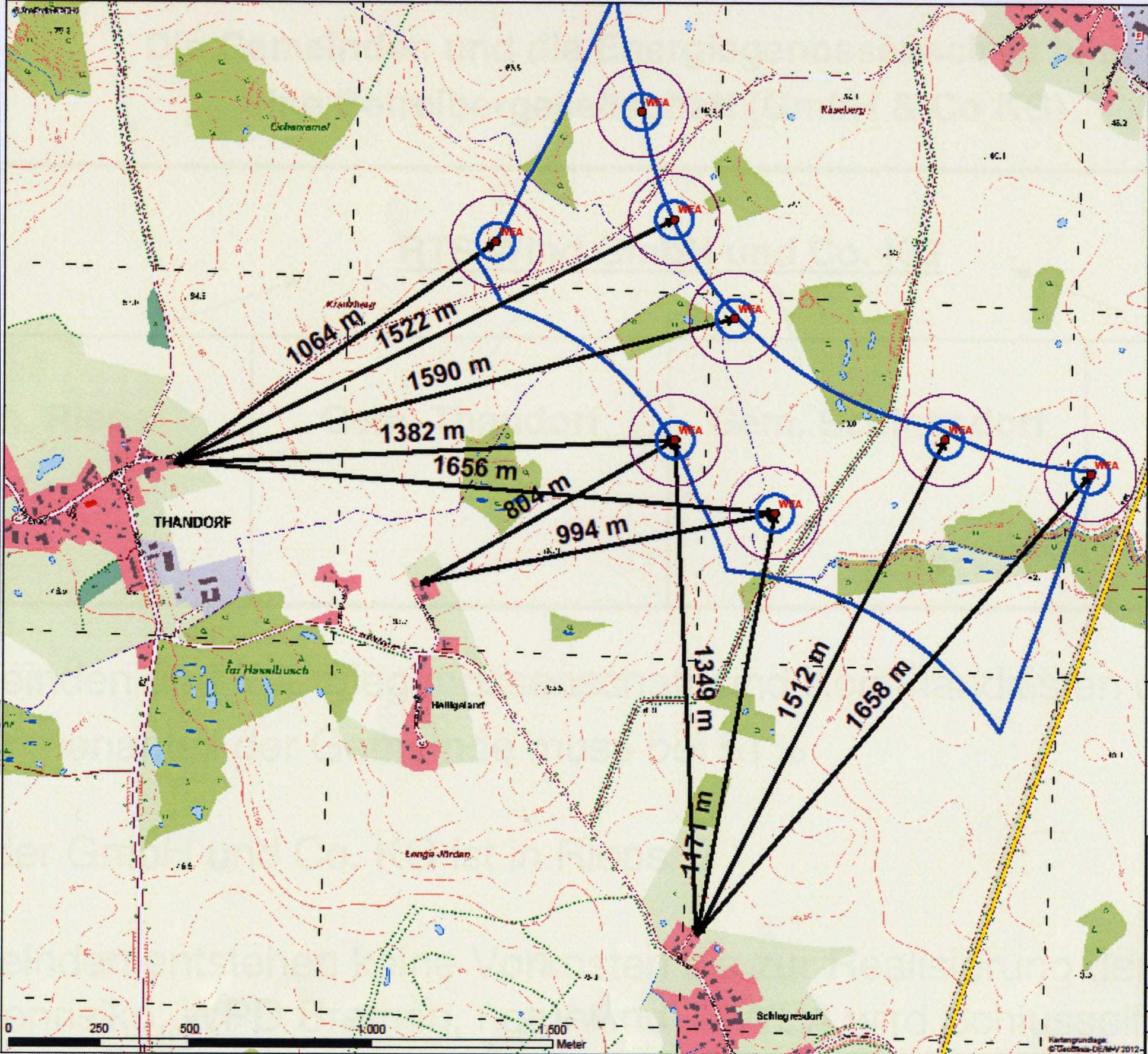Abstände zur Wohnbebauung Thandorf