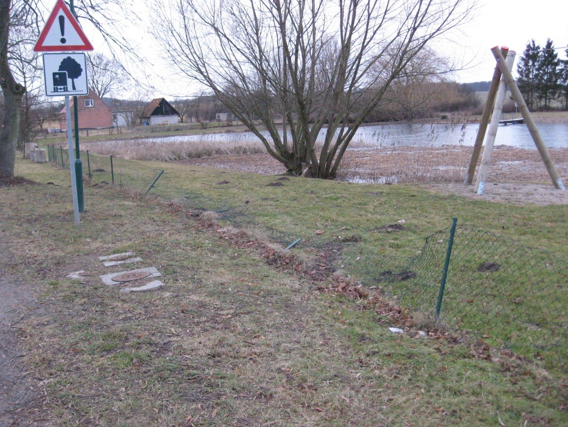 Sicht in Fahrtrichtung des Unfallfahrzeugs